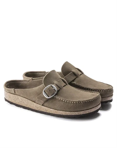 Birkenstock - Buckley Suede Leather Sandal - Gray Taupe